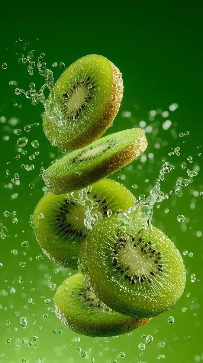 Floating Kiwi Splash – Ultra-Realistic Macro Fruit Water Explosion Photography