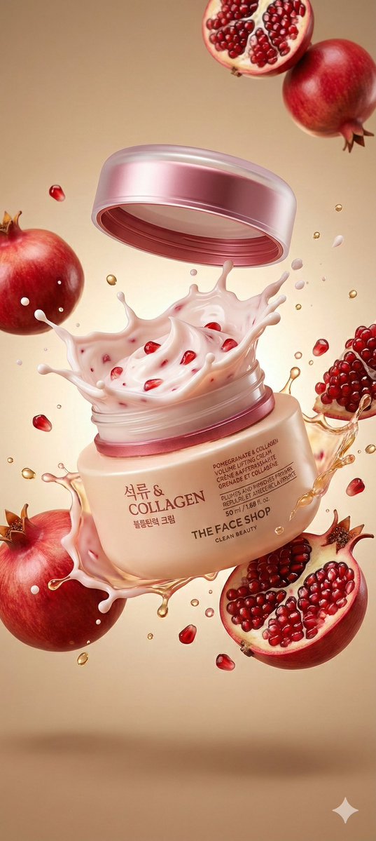 Collagen Pomegranate Luxury Cream Explosion Product Ad