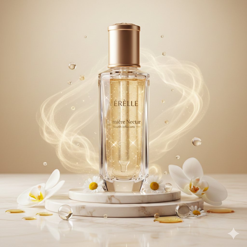 VÉRÉLLE Lumière Nectar Luxury Beauty Elixir Campaign