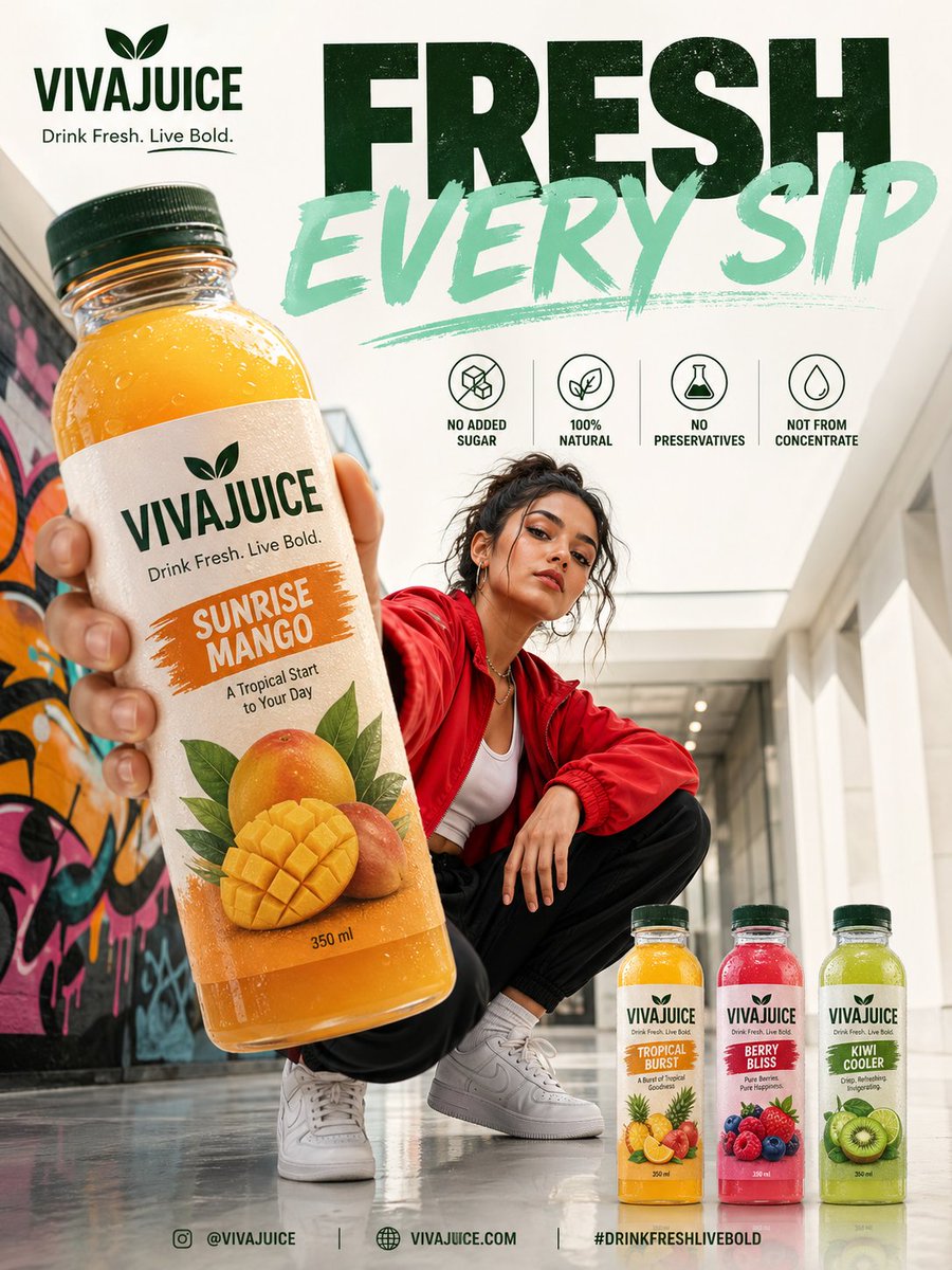 VIVAJUICE Bold Street Lifestyle Beverage Campaign Poster