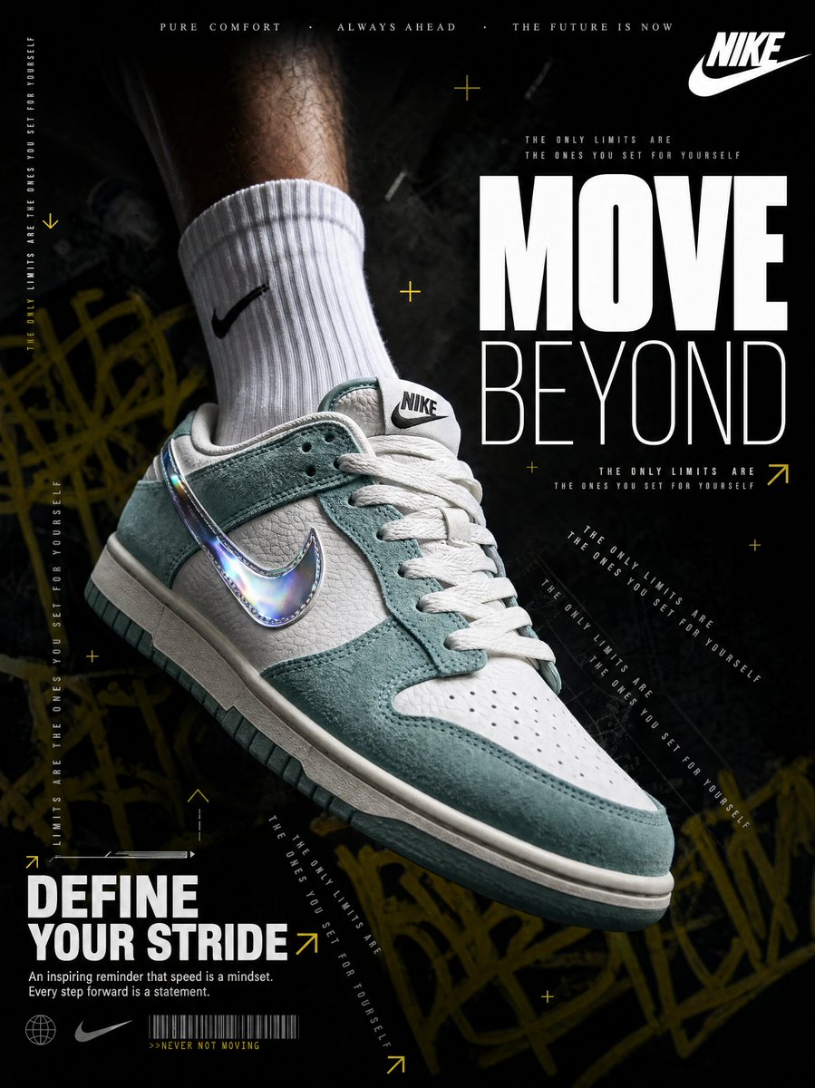 Nike MOVE BEYOND Cinematic Sneaker Editorial Poster