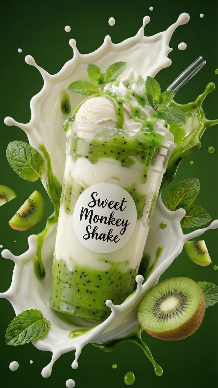 Commercial Kiwi Milkshake Product Photography