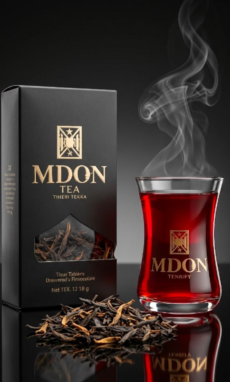 Luxury Premium Tea Box and Red Tea Product Photography
