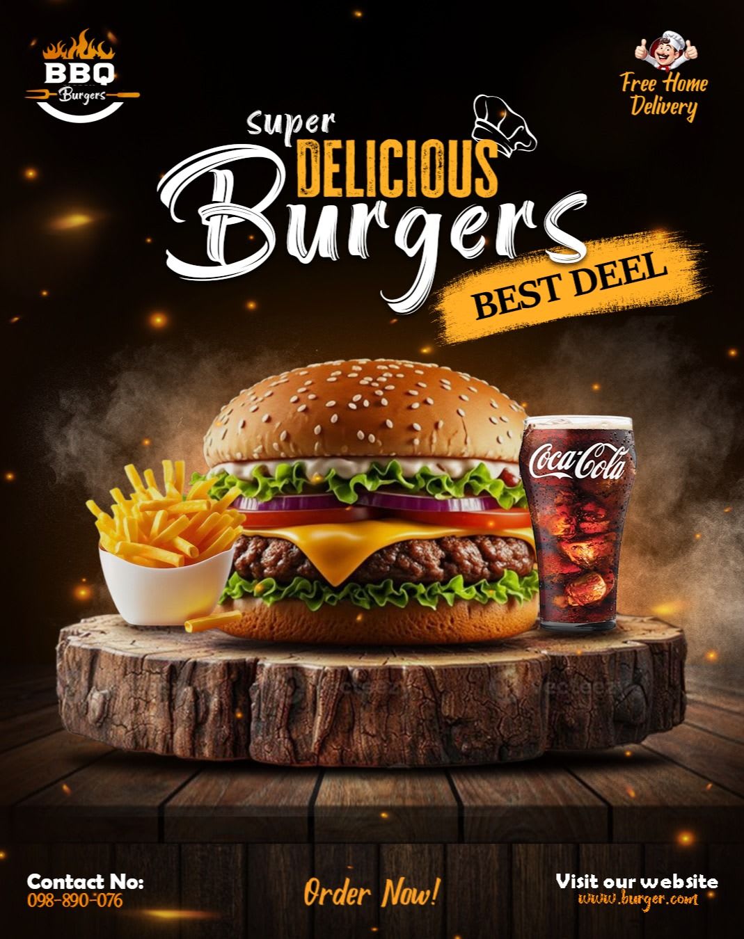 Cinematic BBQ Burger Fast Food Poster